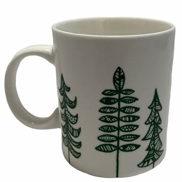 Starbucks 2015 Holiday Mug Green Pine Trees Winter Forest Christmas 12oz - Picture 3 of 7